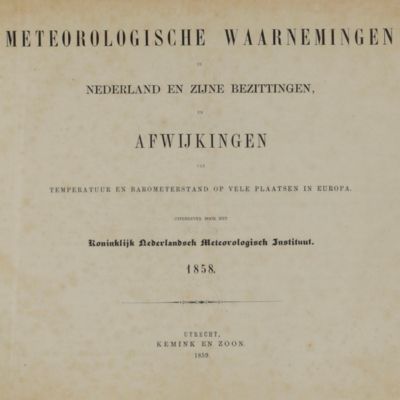 Meteorologische waarnemingen in Nederland en zijn bezittingen en afwijkingen van temperatuur en barometerstand op vele plaatsen in Europa. Uitgegeven door het Koninklijk Nederlandsch Meteorologisch Instituut.