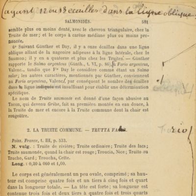 Manuel d'ichthyologie Française. [Author's proof copy].