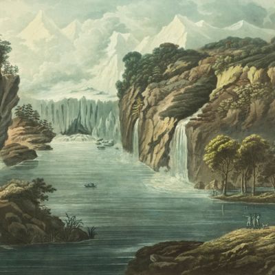 image for View of the source of the glaciers and the lake of Kandersteig - Vue de la glaciers et de Lac du Kandersteig.