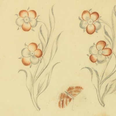 image for [18th-century floral design - daffodils and butterfly]