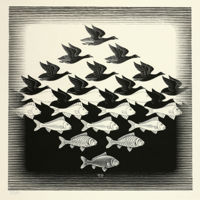 M. C. Escher 16 facsimile prints. With an introduction by J. L. Locher, former Director of the Gemeentemuseum, The Hague.