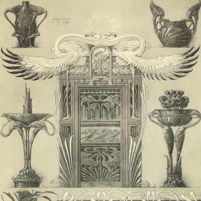 image for Das Thier in der decorativen Kunst. Plate 23 [Flamingo's and vases]