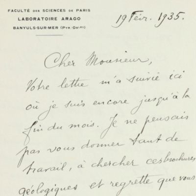 Letter to R. P. Dollfus.