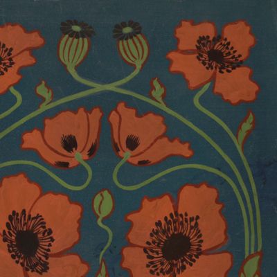 image for [Jugendstil gouache] "Roter mohn" [Poppy].