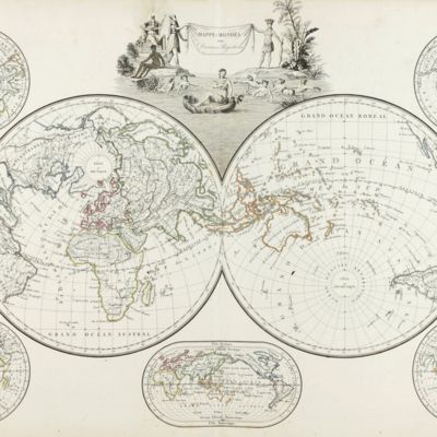 image for Précis de la géographie universelle, ou description de toutes les partes du monde, sur un plan nouveau d'après les grandes divisions naturelles du globe. Précédée de l'histoire de la géographie chez les peuples anciens et modernes, et d'une théorie générale de la géographie mathématique, physique et politique. Collection de cartes géographiques. [AND] Atlas supplémentaire du Précis de la géographie universelle de M. Malte-Brun; dressé conformément au texte de cet ouvrage et sous les yeax de l'auteur, par M. Lapie, capitaine ingénieur géographie. [Atlases].