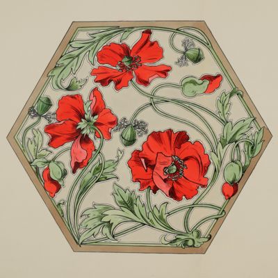 Jugendstil design: original design from Vienna. "Holz- und Brandmal-Vorlage". An impressive collection of Austrian Art Nouveau plates.