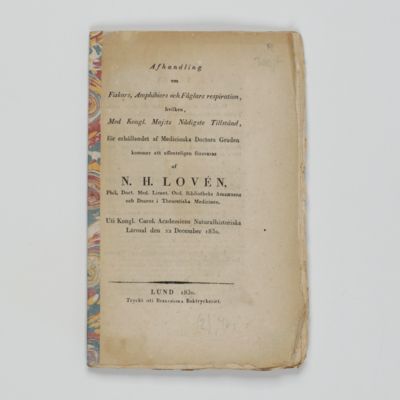 Afhandling om Fiskars, Amphibiers och Fåglars respiration.