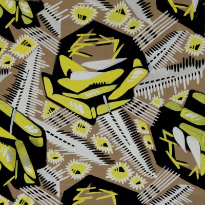 image for Original Art Deco design for wallpaper and/or textiles. ["Cactus Flowers"]