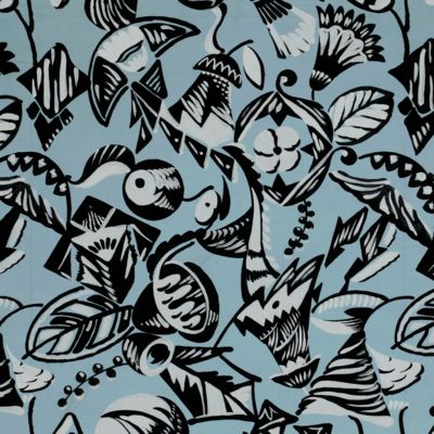 image for Original Art Deco design for wallpaper and/or textiles. ["Blue fruit and flowers"]