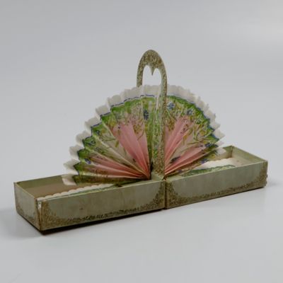 Printed paper napkins dispenser.